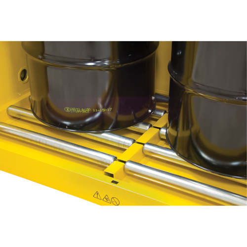 Vertical Drum Storage Cabinet, 110 US gal. Cap., 2 Drums, Yellow Sécurité Médic
