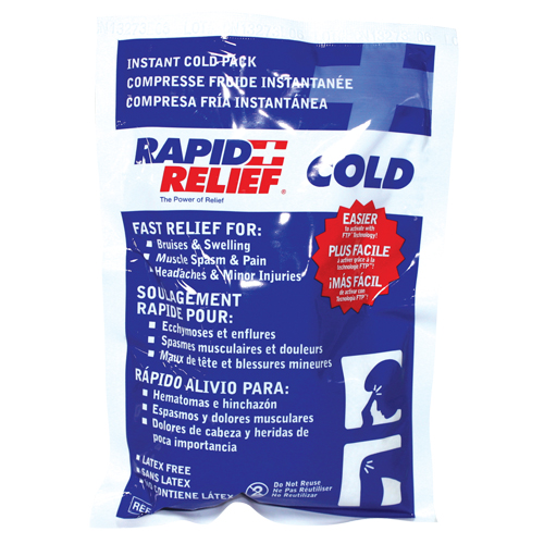 Rapid Relief&reg; Instant Chill Pack, Cold, Single Use, 5" x 9" Sécurité Médic