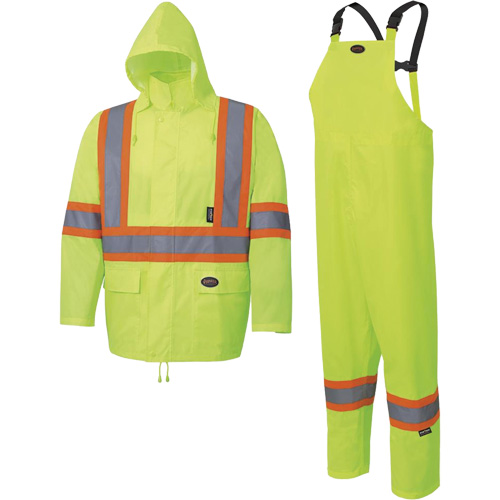 5619 150D Oxford Rain Suit, Polyester, 2X-Large, High Visibility Lime-Yellow Sécurité Médic