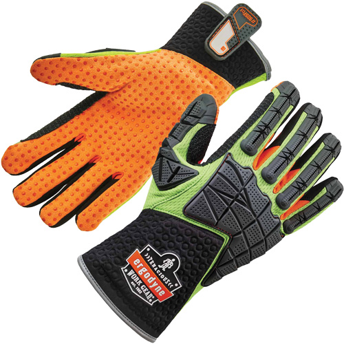 Gants &agrave; dos absorbeur d'impacts ProFlex 925F(X), Petit, Paume en Cuir refendu, Poignet &agrave; enfiler Sécurité Médic