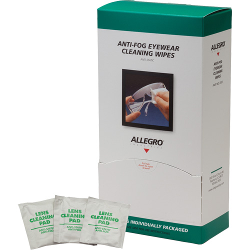 Serviettes nettoyantes pour lunettes ALLEGRO INDUSTRIES, 5" x 8", Paquet de 100 Sécurité Médic