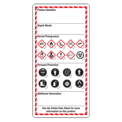 Workplace Labels, Cardstock, 3" W x 6" H, English Sécurité Médic