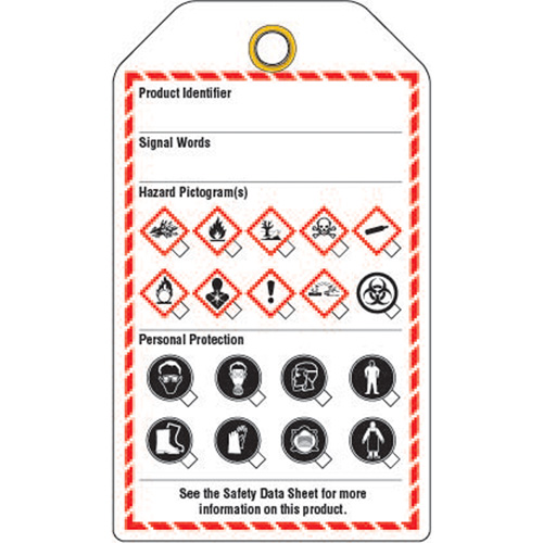 Workplace Tags, Cardstock, 3-3/8" W x 5-3/4" H, English Sécurité Médic