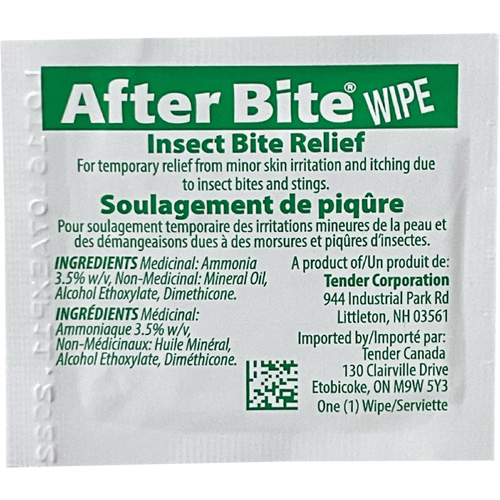 After Bite Insect Sting Relief Towelettes Sécurité Médic