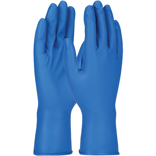 Gants Grippaz, Petit, Nitrile, 8 mils, Sans poudre, Bleu Sécurité Médic