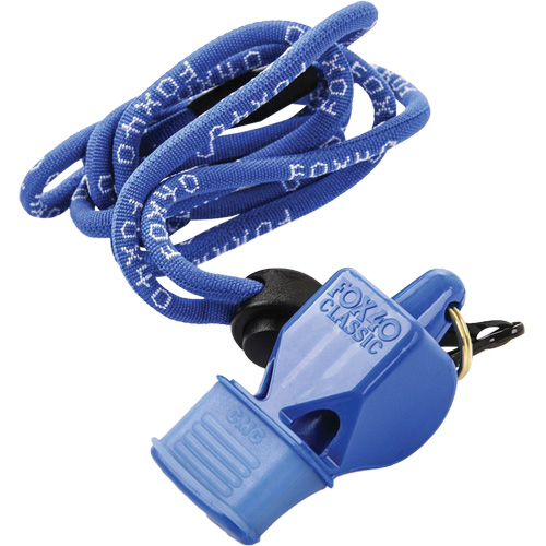 Sifflet classique bleu avec longe Sécurité Médic