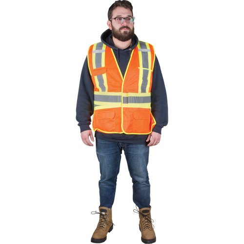 Veste d'arpenteur r&eacute;sistante aux flammes, Orange haute visibilit&eacute;, Moyen, Polyester Sécurité Médic