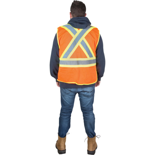 Veste d'arpenteur r&eacute;sistante aux flammes, Orange haute visibilit&eacute;, Moyen, Polyester Sécurité Médic