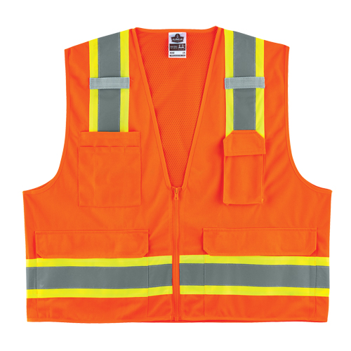Veste d'arpenteur &agrave; 2 tons GloWear 8248Z, Orange haute visibilit&eacute;, Moyen/Petit, Polyester Sécurité Médic