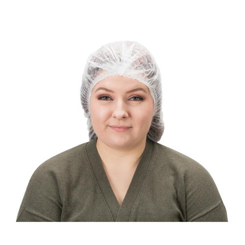 Bonnet bouffant pliss&eacute;, Polypropyl&egrave;ne, 21", Blanc Sécurité Médic