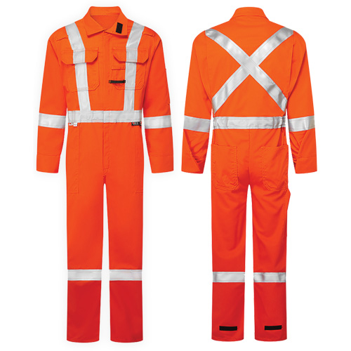 Combinaisons de luxe haute visibilit&eacute; 7 oz UltraSoft, Taille 46, Orange Sécurité Médic