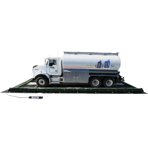 Ride-Side Berm Secondary Containment for Vehicles, 7,500 US gal. Capacity, 20' W x 40' L x 15" H, L-Bracket Sécurité Médic