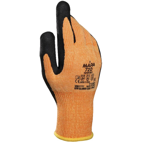 Gants isothermes r&eacute;sistant &agrave; la coupe TempDex 720, Taille 7, Rev&ecirc;tement Nitrile, Enveloppe en Aramide, ASTM ANSI niveau A2/EN 388 niveau 3/EN 388 niveau B Sécurité Médic