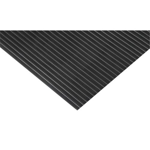 Wide-Ribbed Matting, Wiper, 3' x 75' x 1/8", Black Sécurité Médic