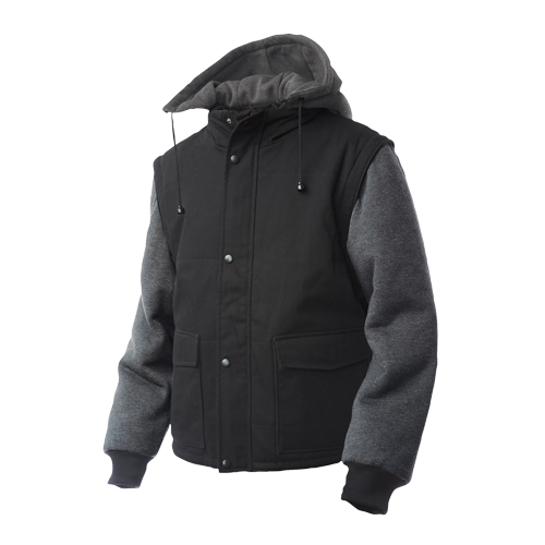 Zip-Off Sleeve Jacket, Men's, Large, Black Sécurité Médic