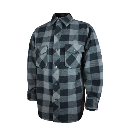 Plaid Solar Fleece Shirt, Men's, Large, Grey Sécurité Médic