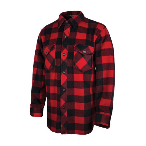 Chemise &agrave; carreaux en molleton solaire, Hommes, Grand, Rouge Sécurité Médic