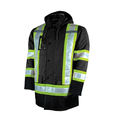Lined Safety Parka, Black, Large Sécurité Médic