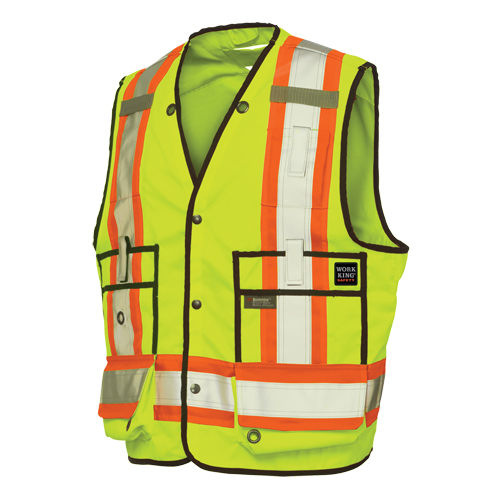 Surveyor Safety Vest, High Visibility Lime-Yellow, X-Large, Polyester Sécurité Médic