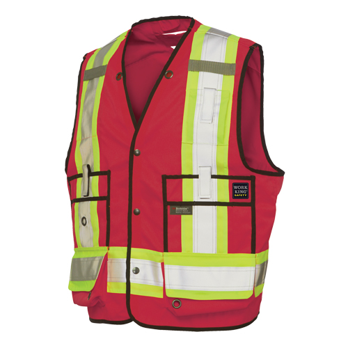 Surveyor Safety Vest, Red, Large, Polyester Sécurité Médic