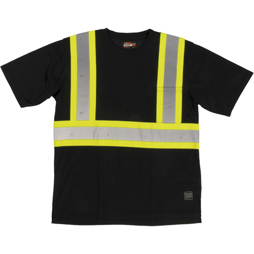 T-shirt de s&eacute;curit&eacute; avec poche &agrave; manches courtes, Polyester, Grand, Noir Sécurité Médic