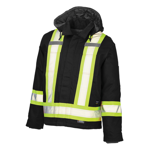 Manteau de s&eacute;curit&eacute;, Noir, Grand Sécurité Médic