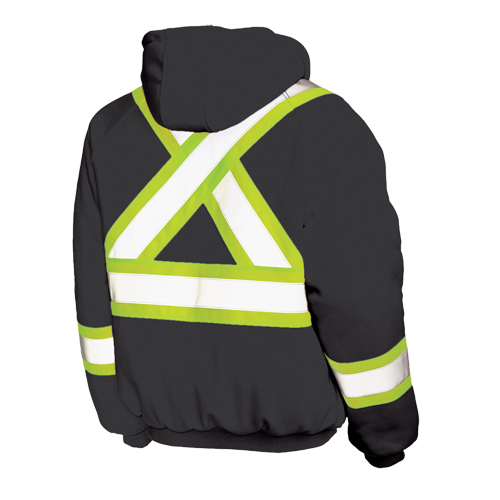 Insulated Safety Hoodie, Polyester, Large, Black Sécurité Médic
