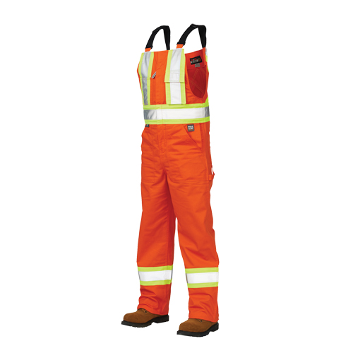 Salopettes de s&eacute;curit&eacute; non doubl&eacute;e, Poly-coton, Grand, Orange haute visibilit&eacute; Sécurité Médic