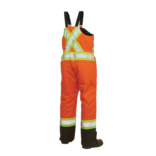 Lined Safety Overalls, Polyester/Polyurethane, Large, High Visibility Orange Sécurité Médic
