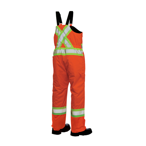 Salopettes de s&eacute;curit&eacute; doubl&eacute;e, Polyester/Polyur&eacute;thane, Grand, Orange haute visibilit&eacute; Sécurité Médic