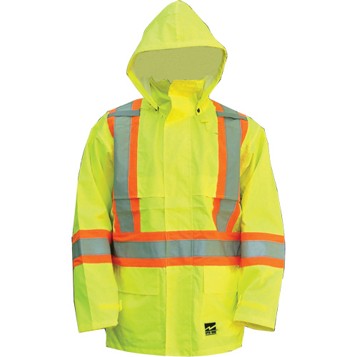 Manteau Open Road, Polyester/Polyur&eacute;thane, Jaune lime haute visibilit&eacute;, Petit Sécurité Médic