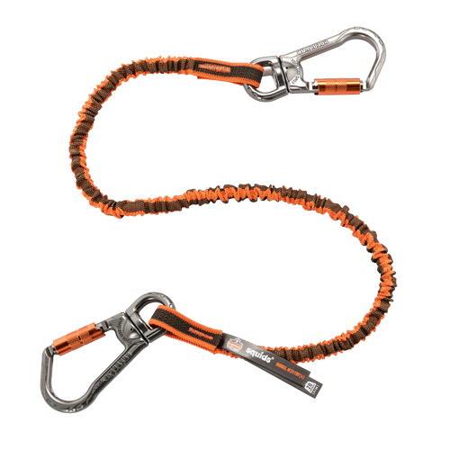 Squids&reg; 3119F(x) Double-Locking Tool Lanyard with Swivel, Bungee, Dual Carabiner Sécurité Médic