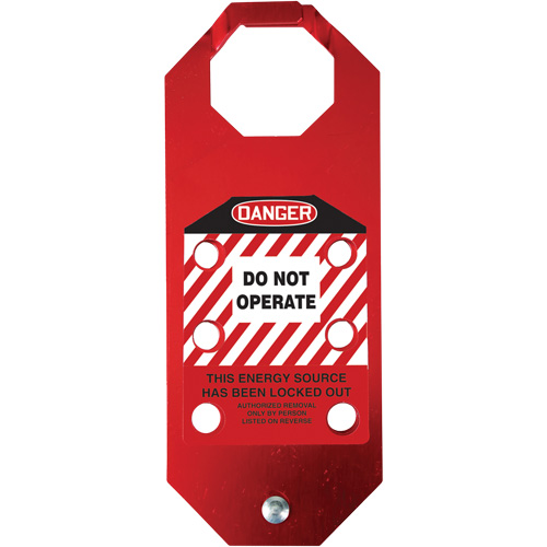 Stopout&reg; OSHA Danger Aluma-Tag Do Not Operate Hasp, Red Sécurité Médic