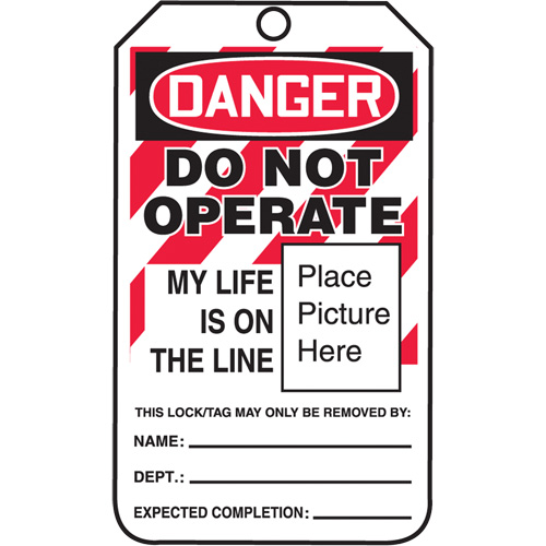 Do Not Operate Danger Lockout Tagout Tags, Plastic, 3-1/4" W x 5-3/4" H, English Sécurité Médic