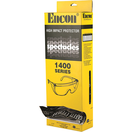 Lunettes de s&eacute;curit&eacute; s&eacute;rie 1400 Veratti Tuff Spec avec boîte distributrice Encon, Lentille Transparent, ANSI Z87+/R&eacute;pond ou surpasse la norme CSA Z94.3 Sécurité Médic