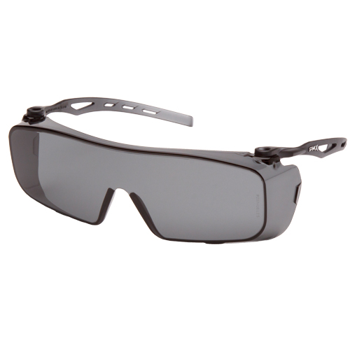 Cappture OTG Safety Glasses, Grey/Smoke Lens, Anti-Fog, ANSI Z87+/Meets/Exceeds CSA Z94.3 Sécurité Médic