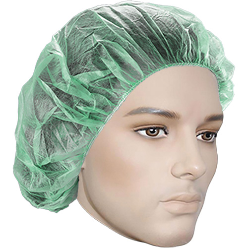 Bouffant Caps, Polypropylene, 21", Green Sécurité Médic