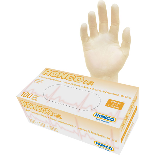 Disposable Gloves, X-Large, Latex, 4-mil, Powder-Free, Natural, Class 2 Sécurité Médic