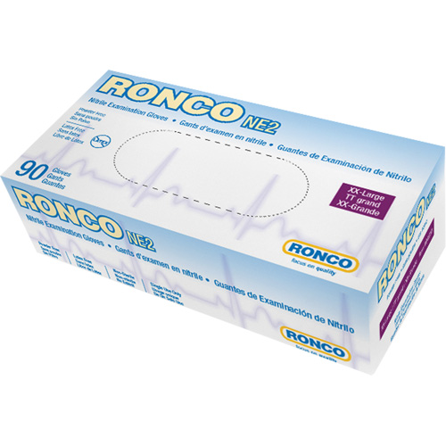 Gants jetables, 2T-Grand, Nitrile, 4 mils, Sans poudre, Bleu Sécurité Médic