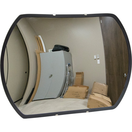 Miroir convexe rectangulaire/rond avec support, 12" h x 18" la, Int&eacute;rieur/Ext&eacute;rieur Sécurité Médic