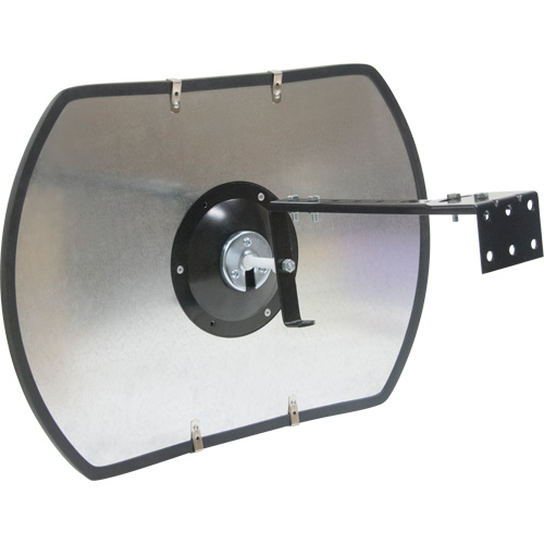 Miroir convexe rectangulaire/rond avec support, 20" h x 30" la, Int&eacute;rieur/Ext&eacute;rieur Sécurité Médic