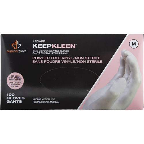 Gants jetables, Petit, Vinyle, 4 mils, Sans poudre, Blanc Sécurité Médic