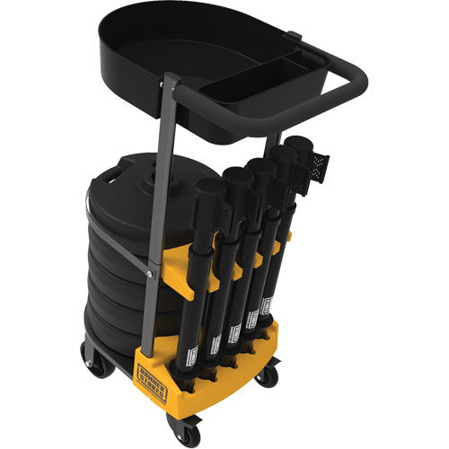 Chariot de transport avec plateau pour barri&egrave;re PLUS, 75' lo, M&eacute;tal, Noir Sécurité Médic