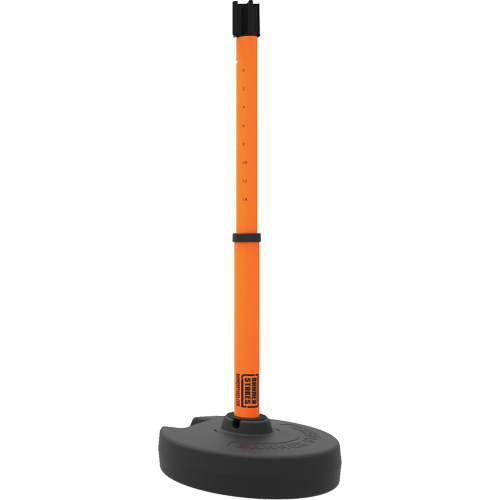 Base pour montant de barri&egrave;re PLUS, Hauteur de 42", Orange Sécurité Médic