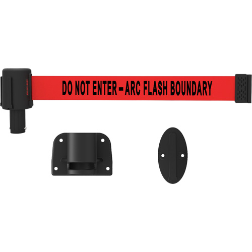 PLUS Wall Mount Barrier System, Plastic, Screw Mount, 15', Red Tape Sécurité Médic