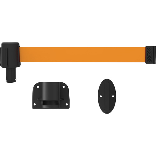 PLUS Wall Mount Barrier System, Plastic, Screw Mount, 15', Orange Tape Sécurité Médic