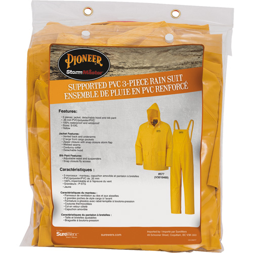 577 V&ecirc;tements imperm&eacute;ables 3 morceaux, Polyester/PVC, 5T-Grand, Jaune Sécurité Médic