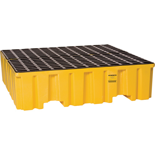 Palette de confinement des d&eacute;versements, Capacit&eacute; de d&eacute;versement 132 gal. US, 51" x 52,5" x 13,75" Sécurité Médic