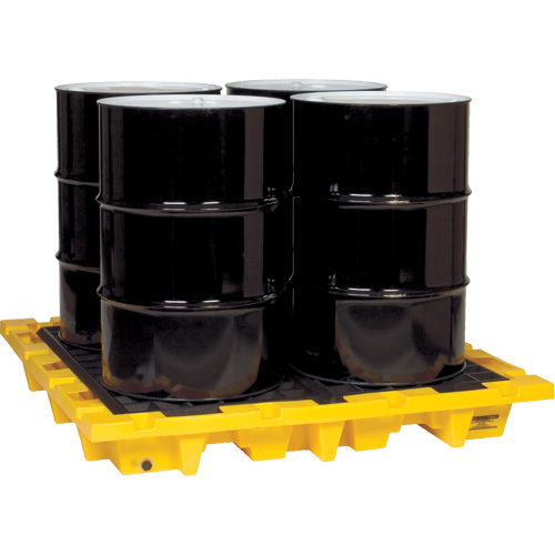 Spill Containment Pallet, 66 US gal. Spill Capacity, 58.5" x 58.5" x 7.75" Sécurité Médic