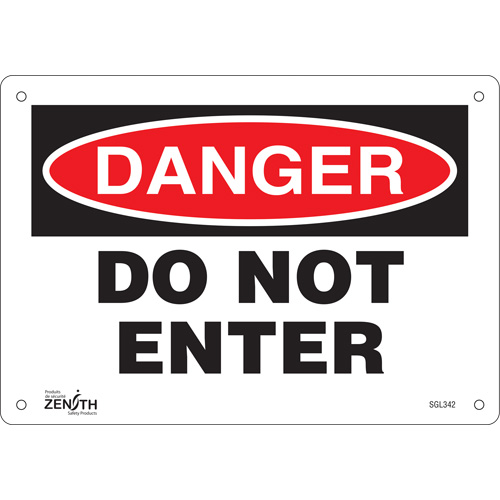 Enseigne Do Not Enter, 7" x 10", Plastique, Anglais Sécurité Médic